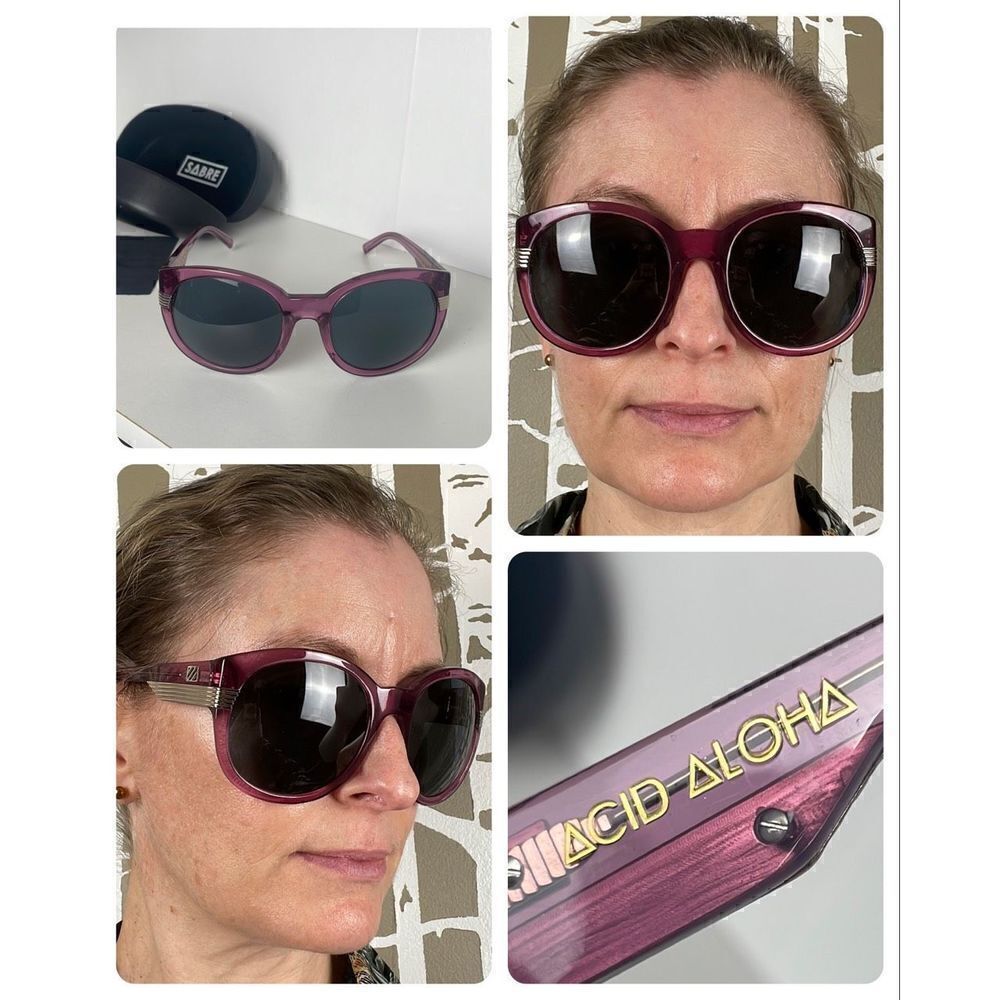 Sabre Acid Aloha Purple Plastic Frame Sunglasses SV46-661